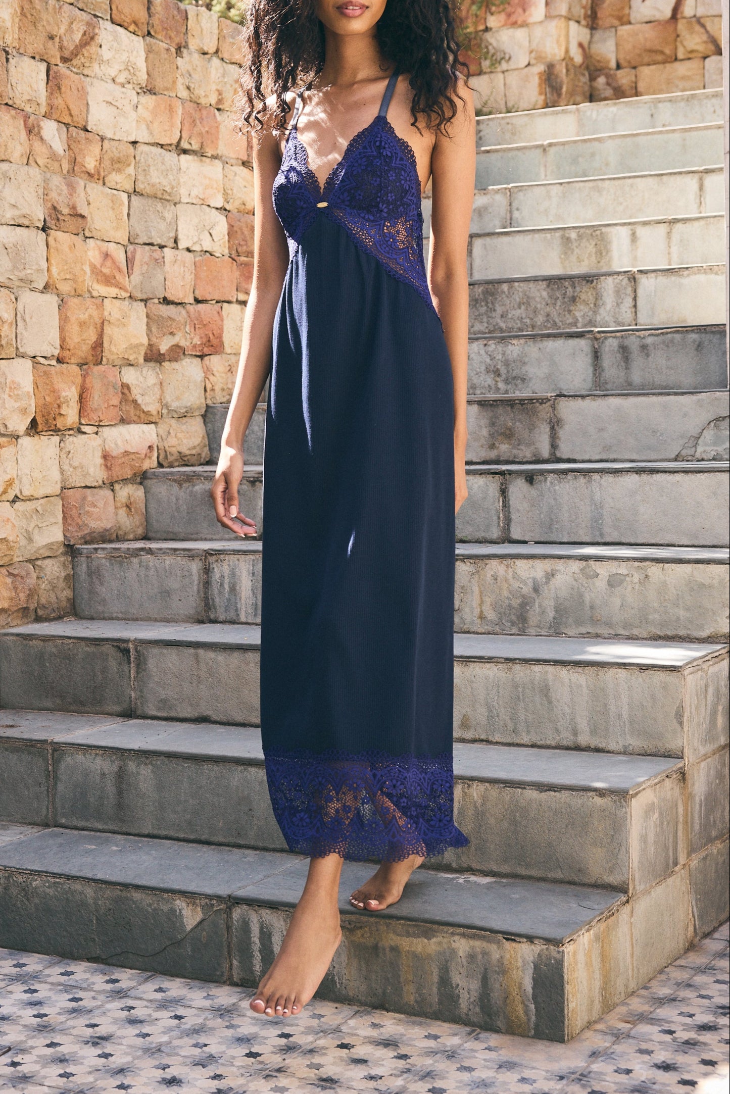 Maxi Full-Length Nightie | Midnight Blue