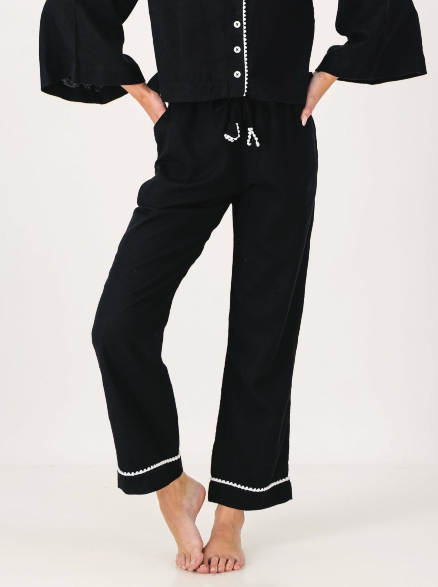 Linen PJ Pants | Black