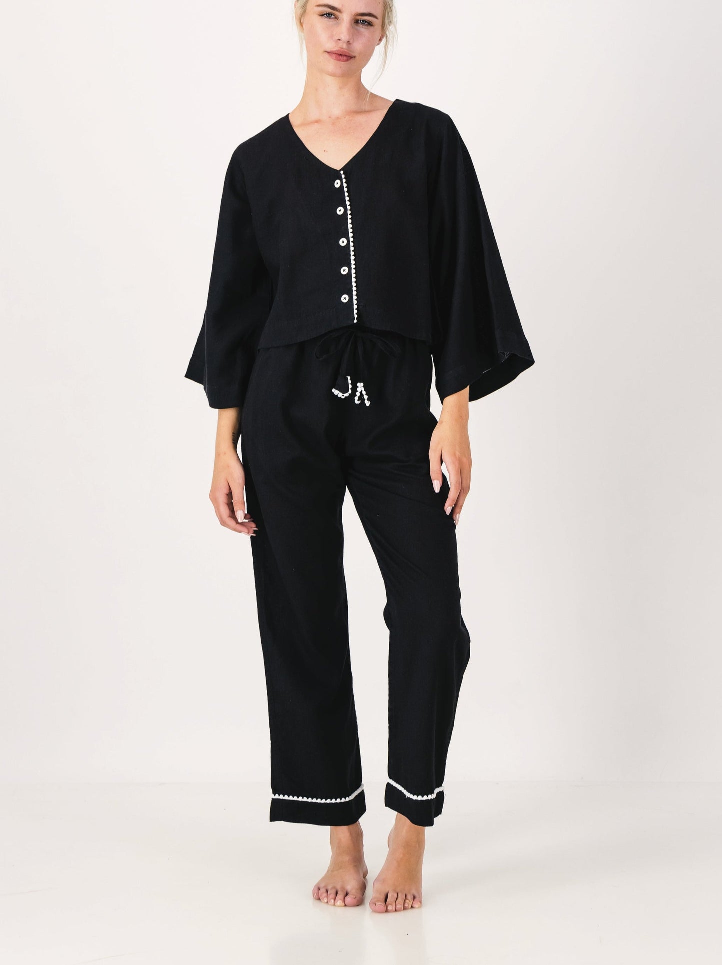 Linen PJ Pants | Black