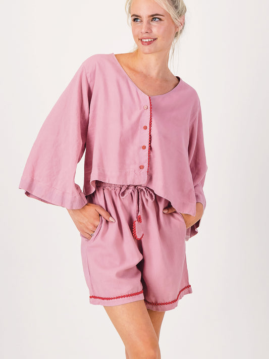 Loungy Linen Set - Short | Watermelon