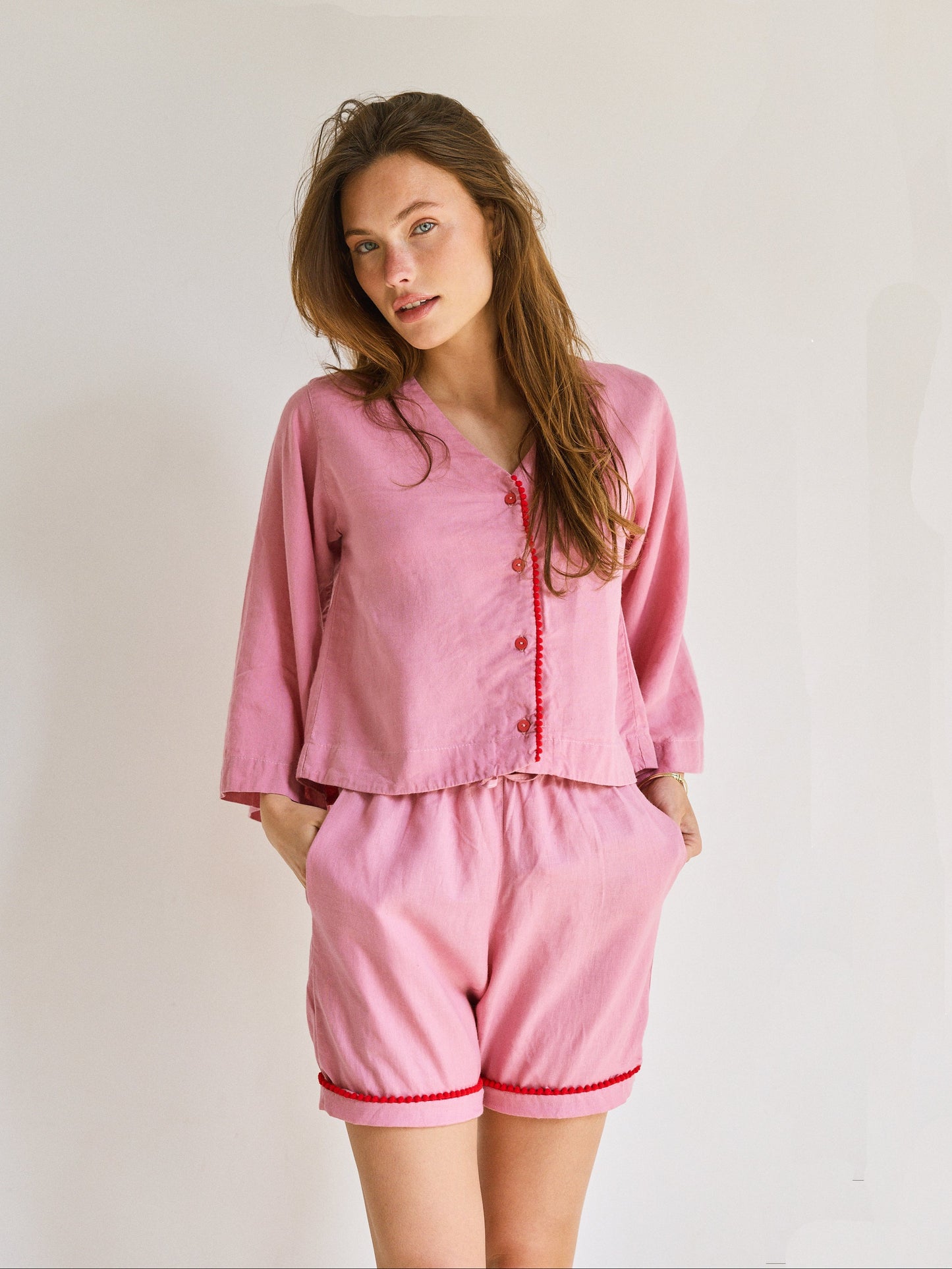 Loungy Linen Set - Short | Watermelon