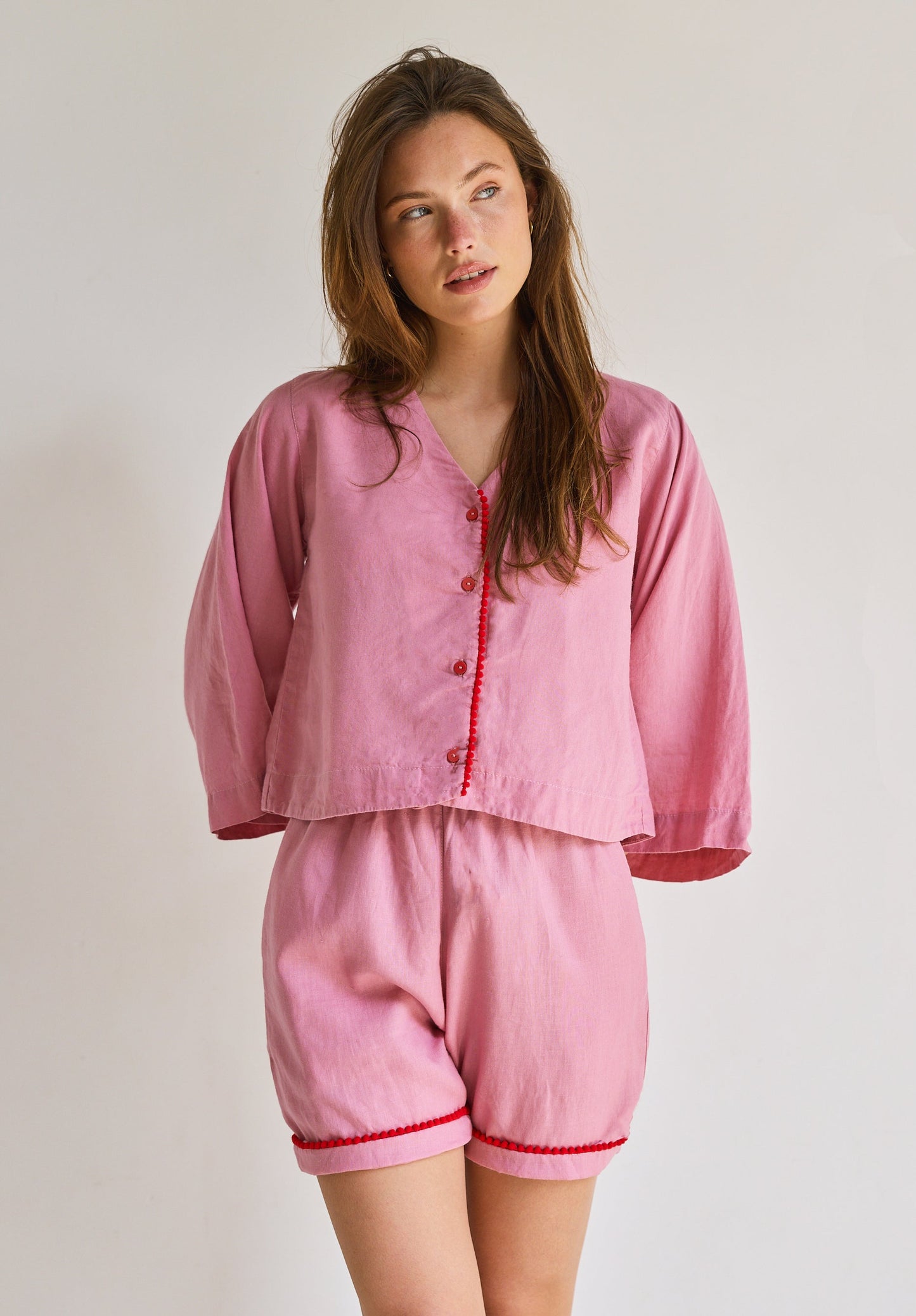 Loungy Linen Set - Short | Watermelon