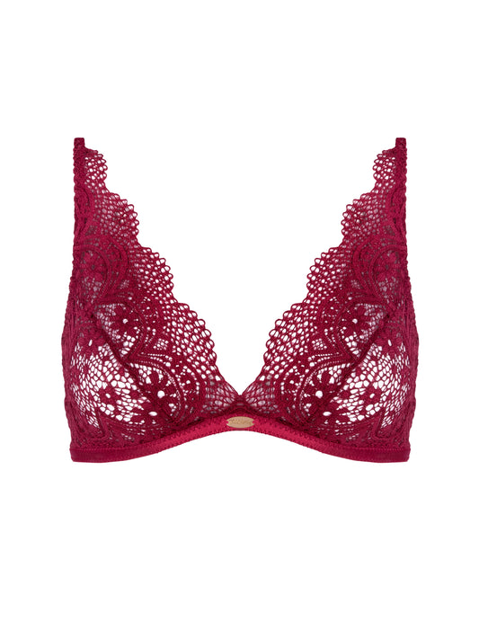 Florence lace bra in Scarlet red - Takkleberry handmade lingerie