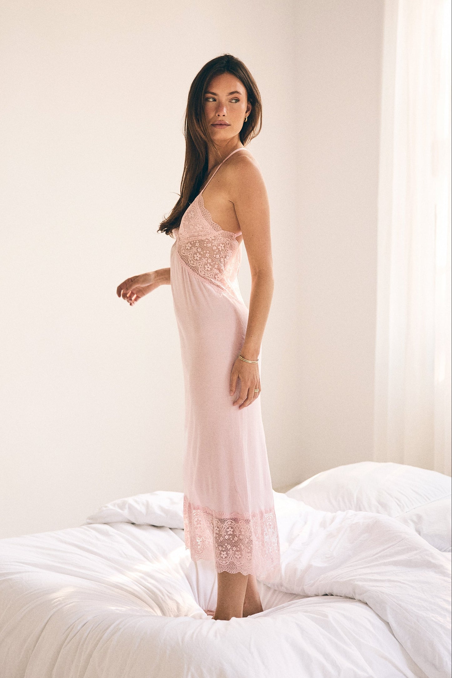 Maxi Full-Length Nightie | Baby Pink