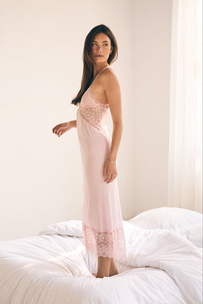 Maxi Full-Length Nightie | Baby Pink