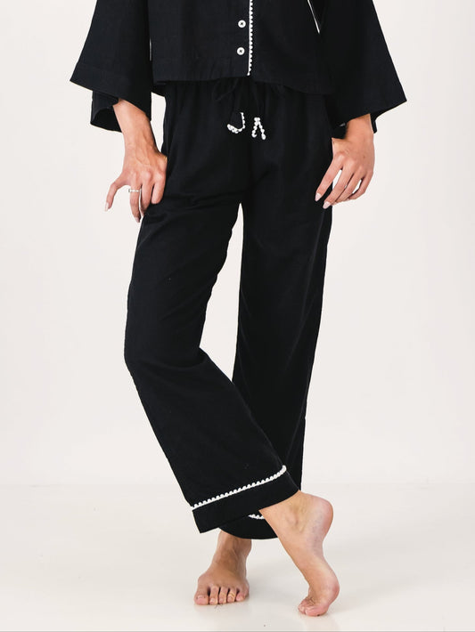 Linen PJ Pants | Black