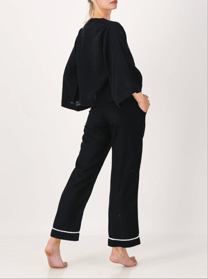 Linen PJ Pants | Black
