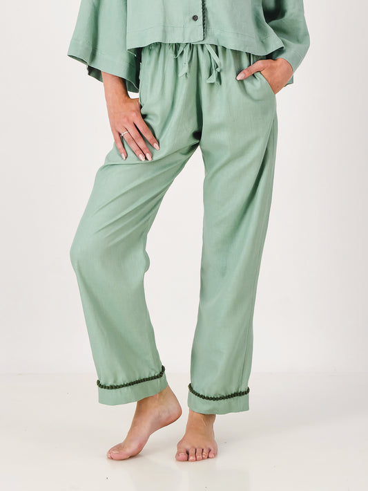 Linen PJ Pants | Avocado