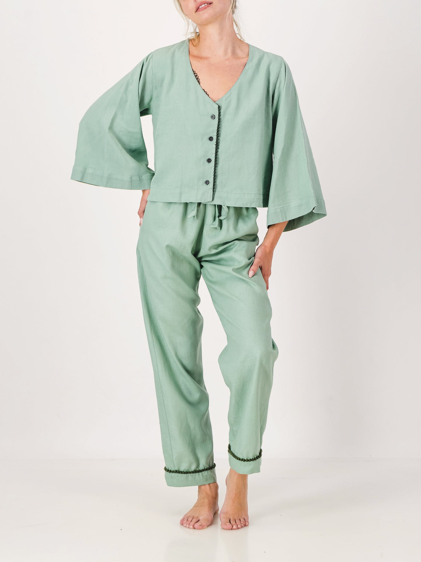 Loungy Linen Set - Long | Avocado