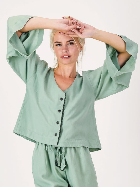 Linen PJ Top | Avocado