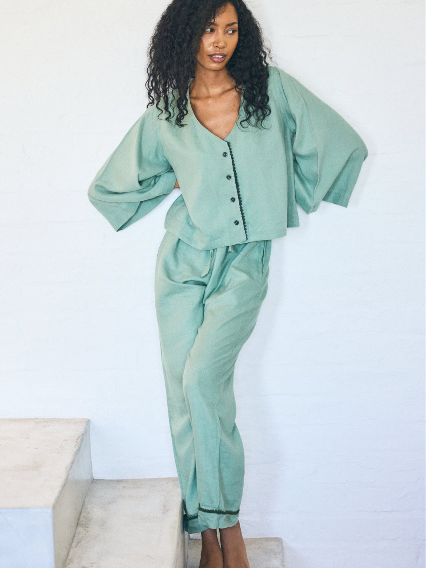 Loungy Linen Set - Long | Avocado