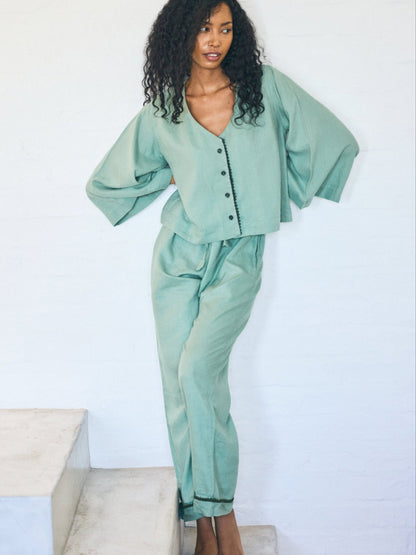 Loungy Linen Set - Long | Avocado