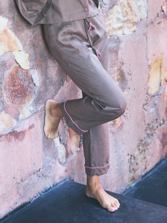 Linen PJ Pants | Lavender Latte