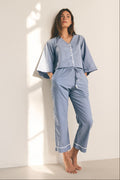Loungy Linen Set - Long | Misty Blue