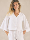 Linen PJ Top | Creamy White