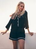Loungy Linen Set - Short | Black