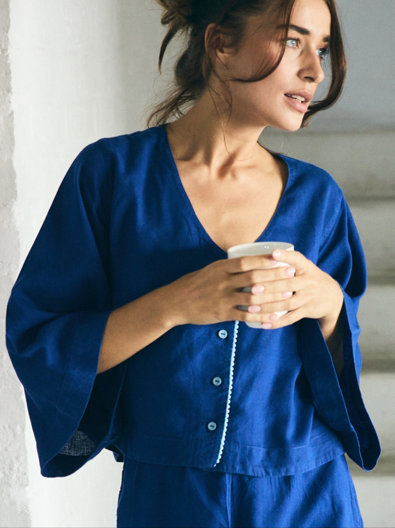 Linen PJ Top | Royal