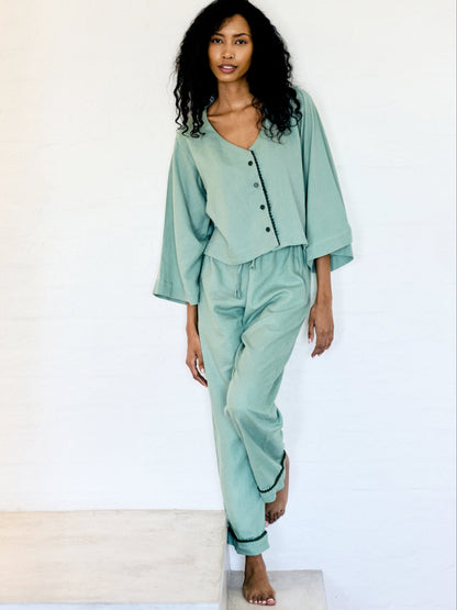 Loungy Linen Set - Long | Avocado