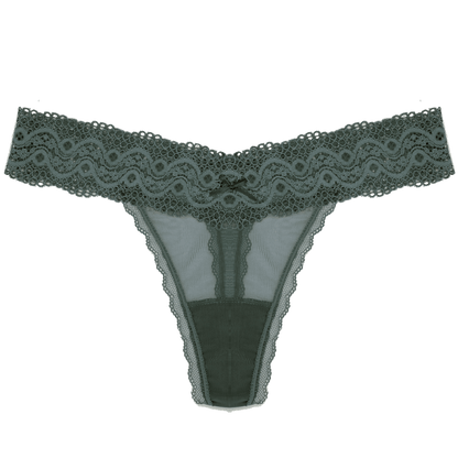 Classic Lace Thong in Jungle - Takkleberry